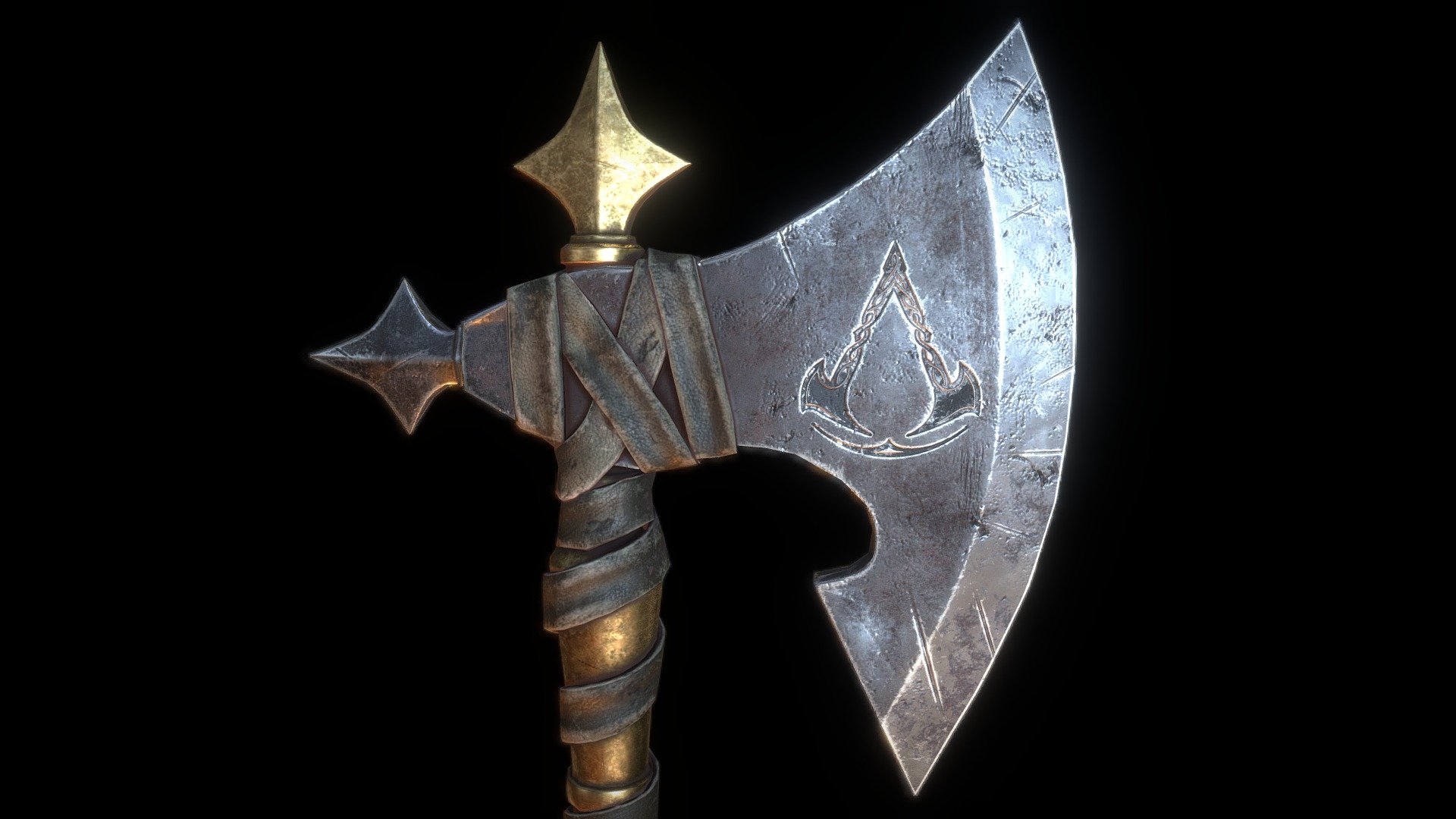 Assassins Creed Valhalla Fan Art Axe 3d model