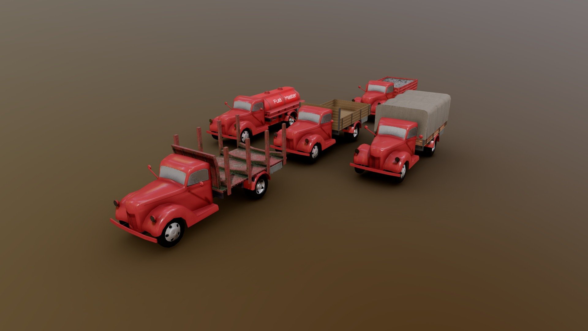 German V3000 Low-Poly Truck 3d model