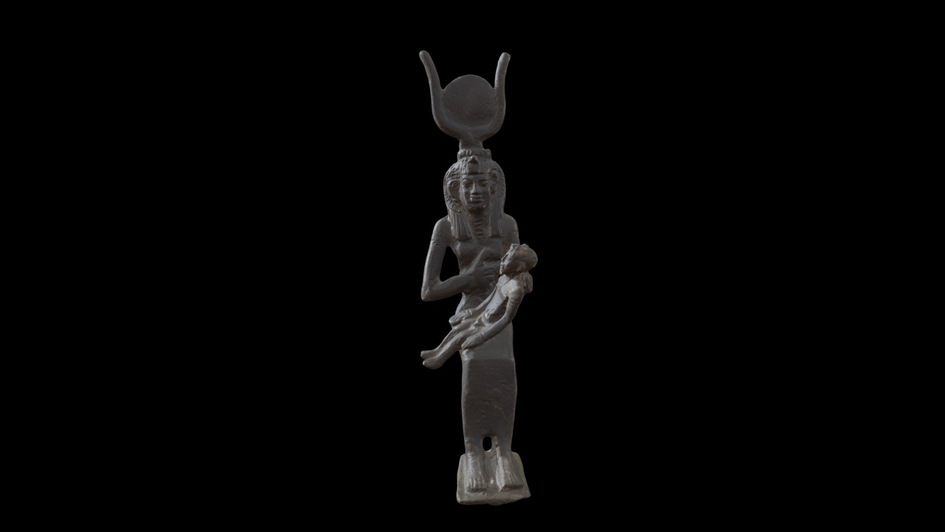 Seated Isis Figure with Child Horus 3d model