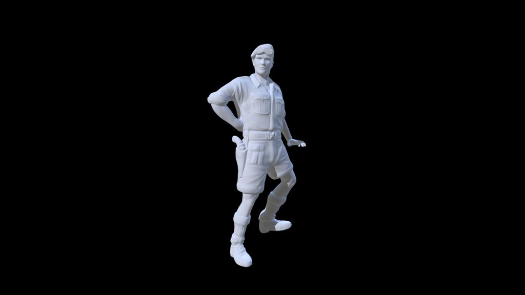 ww2 armoured vehicle crew member 2 3d model