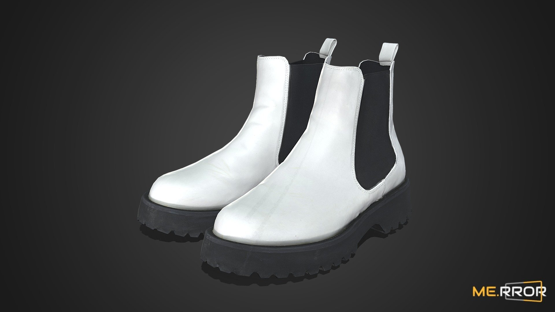 [Game-Ready] White ankle boots 3d model