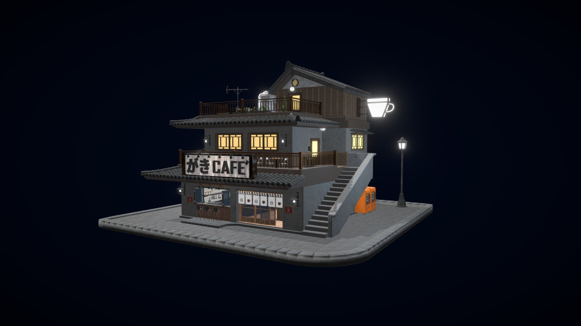 Japanese Coffee Apartment 3d model