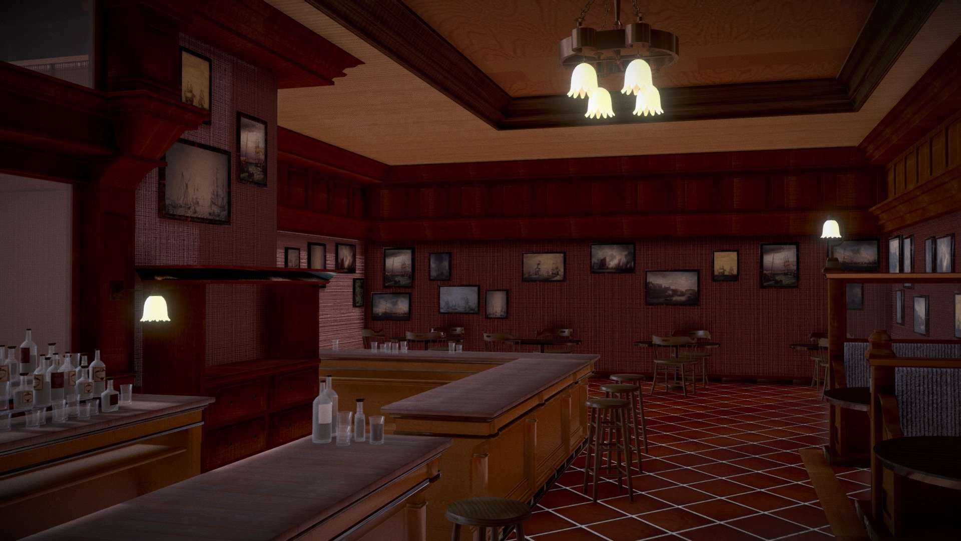 BAR LA ARENERA 3d model