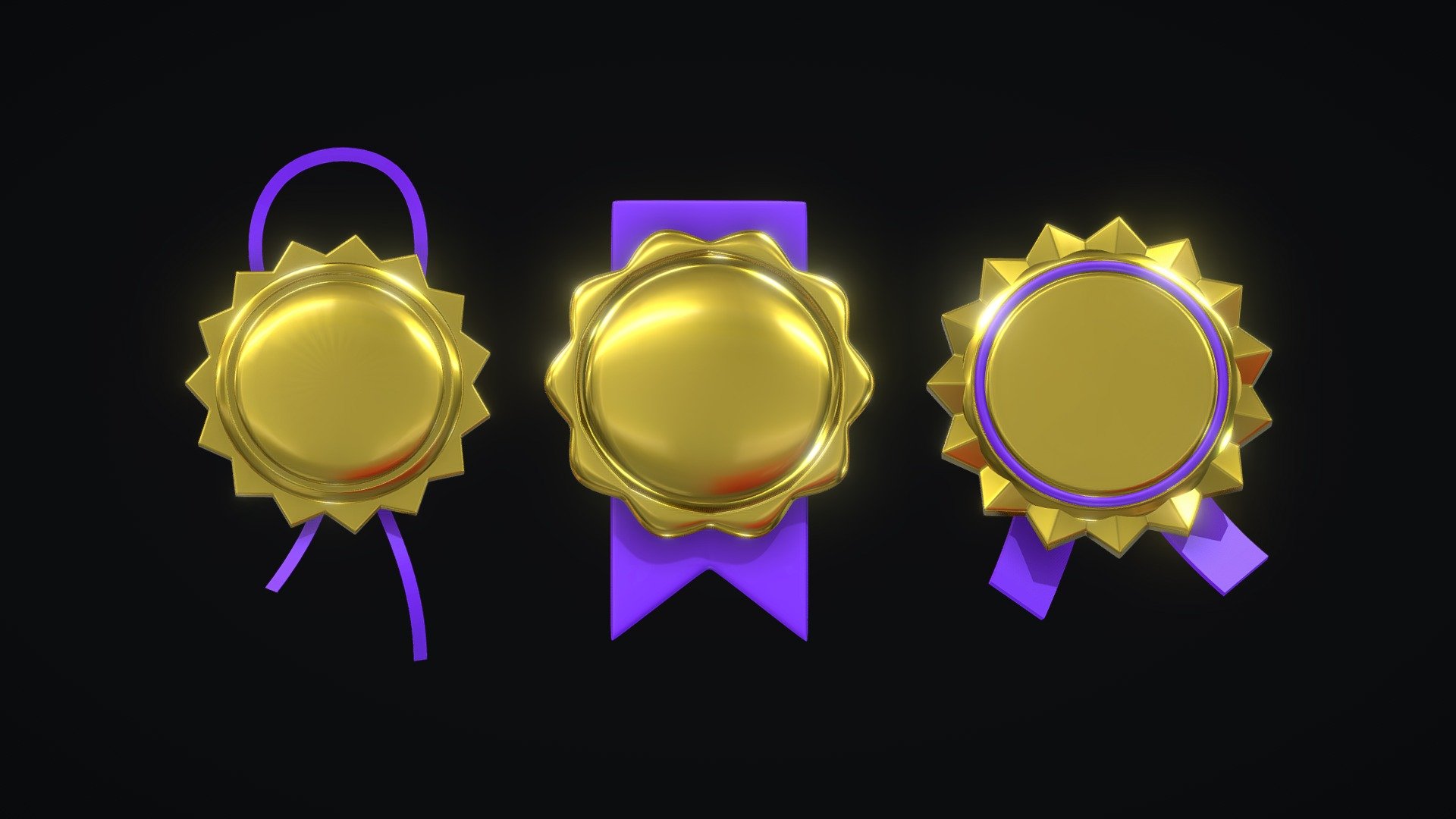 Achievement (first place) Medal 3d model