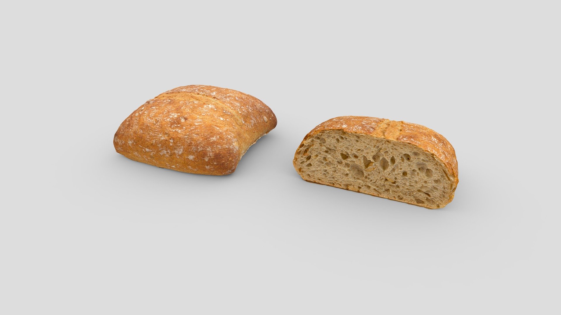 Bread with pumpkin seeds 3d model