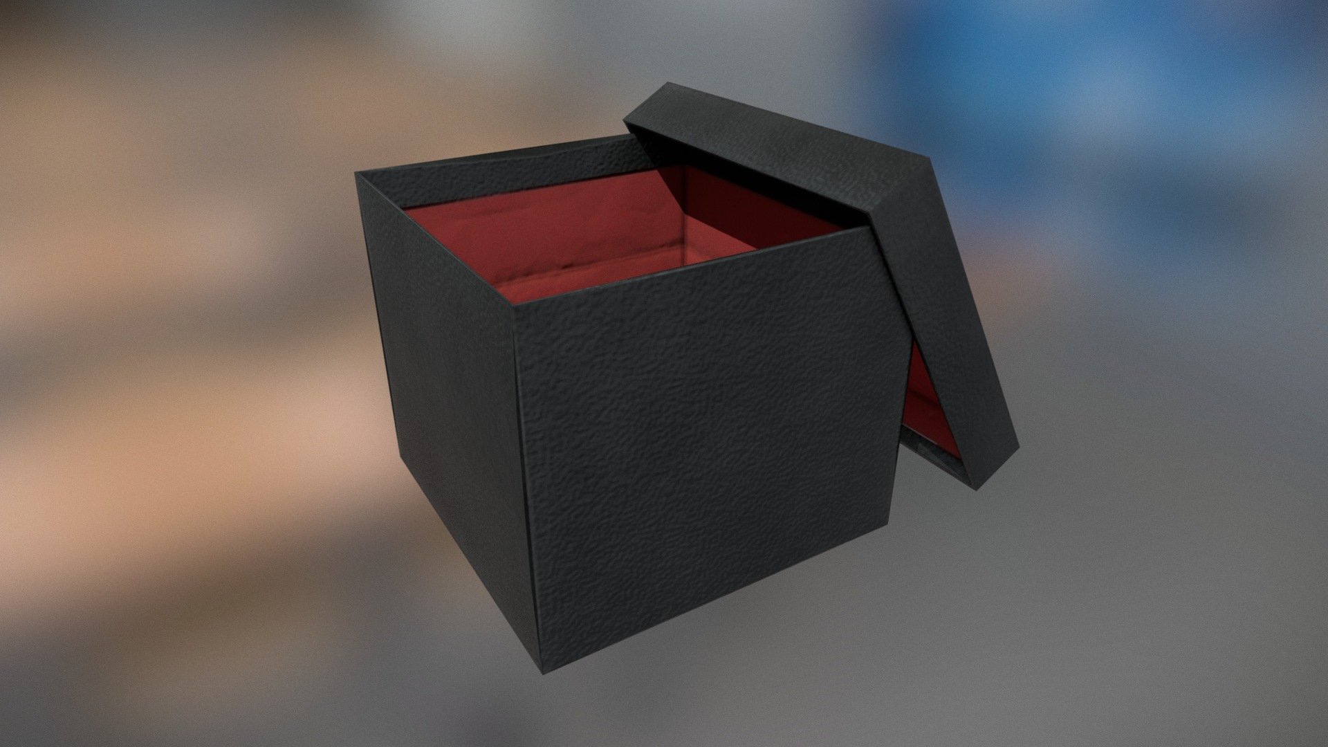 Cardboard Box Black 3d model