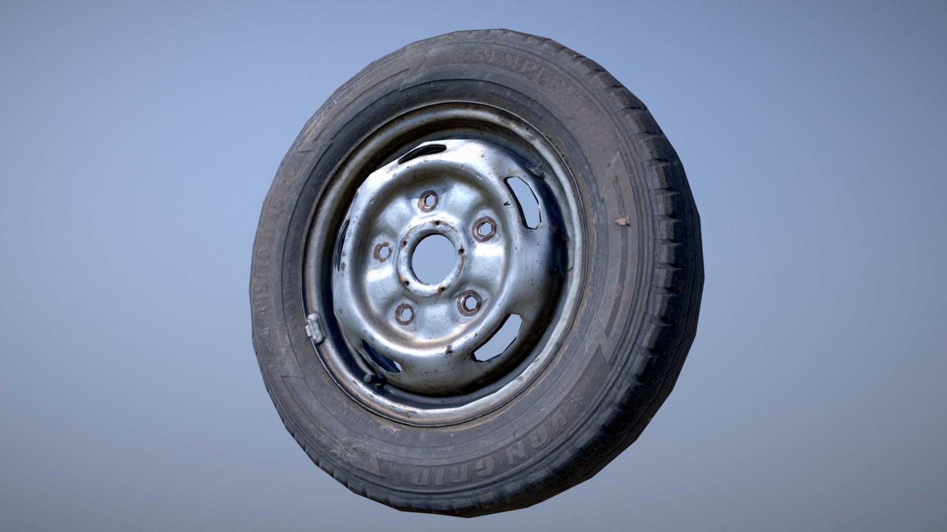 Car Tire / Photoscan / Low Poly PBR 3d model