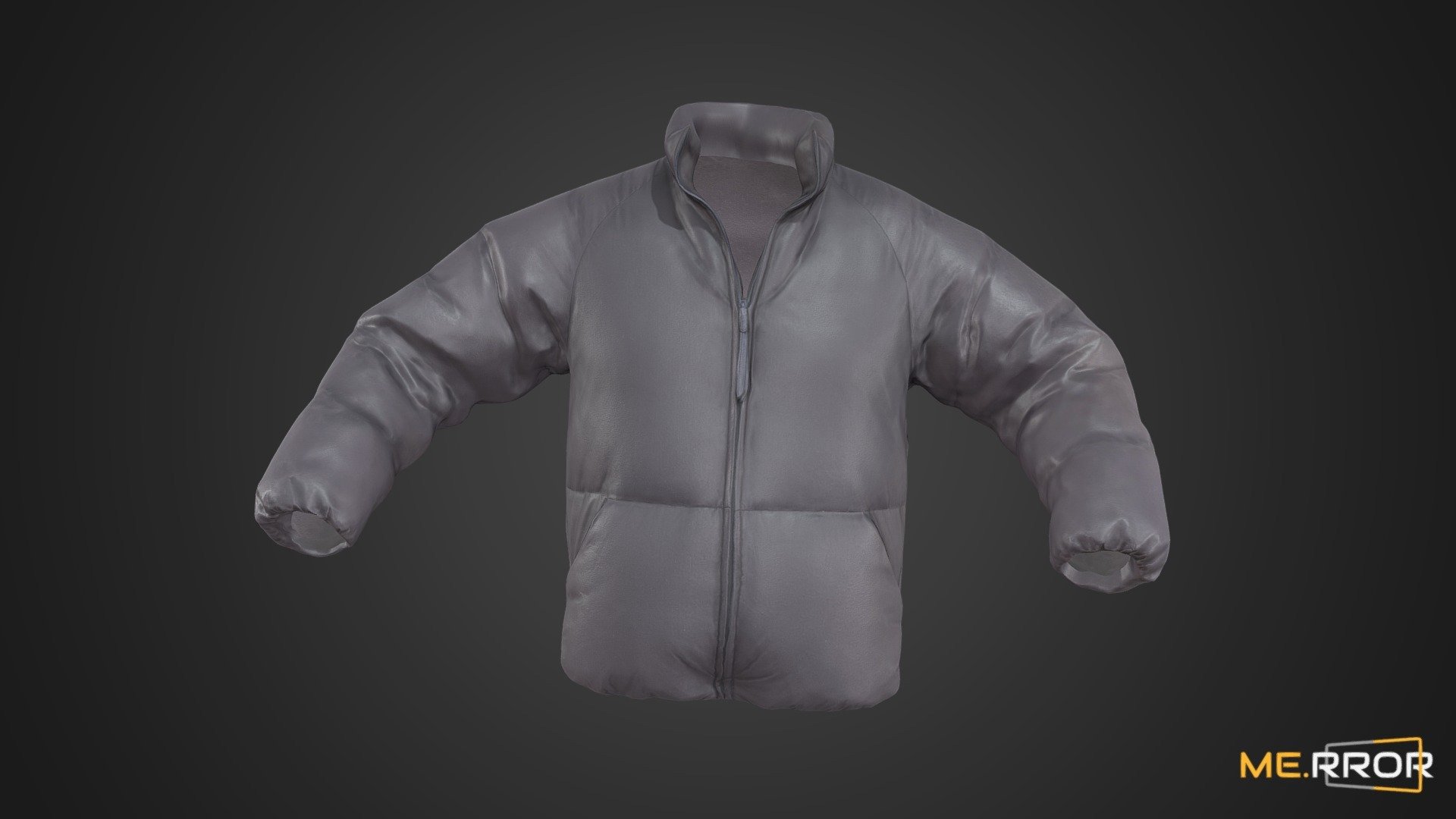 [Game-Ready] Charcoal Padding no hood Jacket 3d model