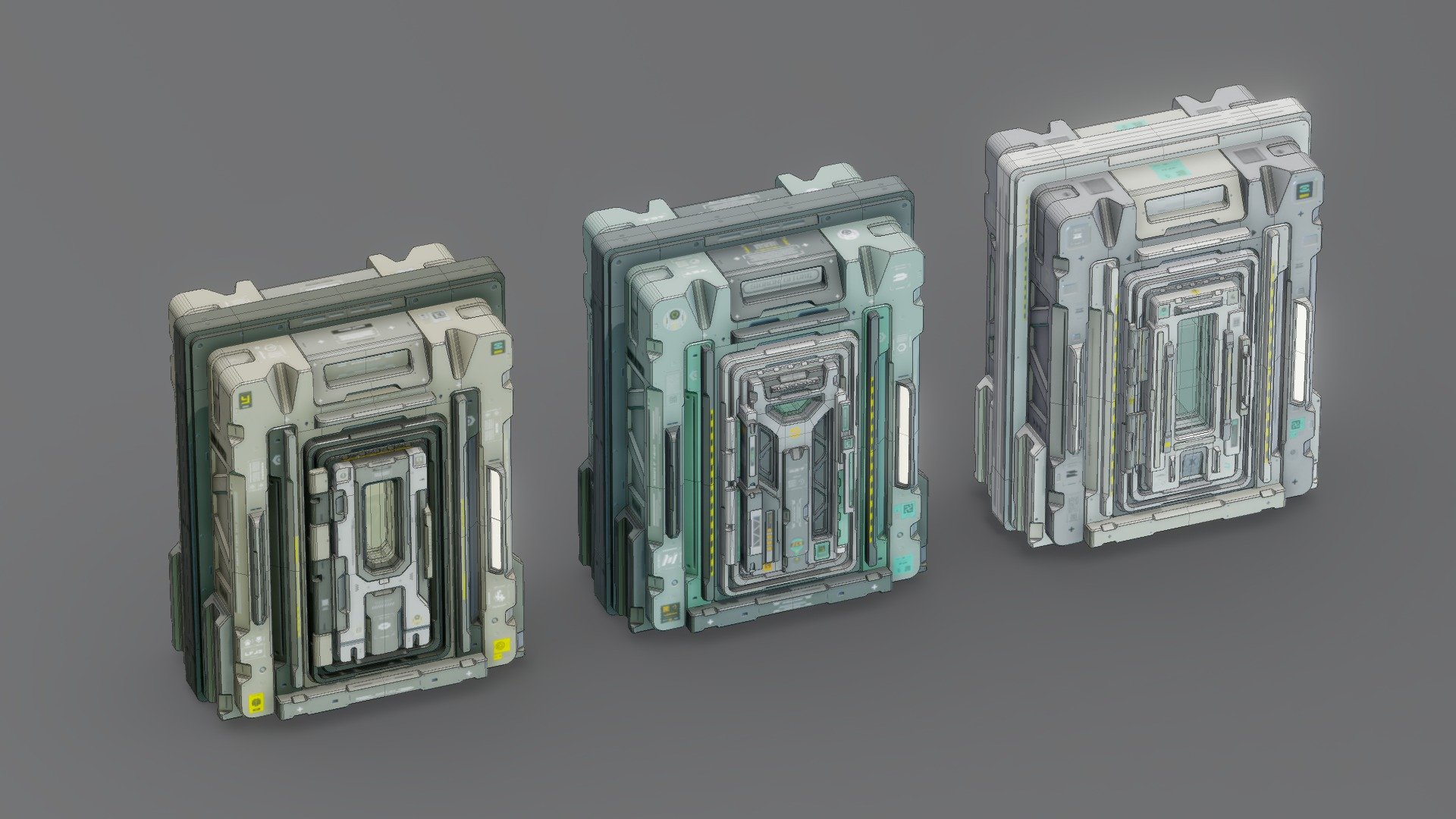 Scifi Doors Vol II 3d model