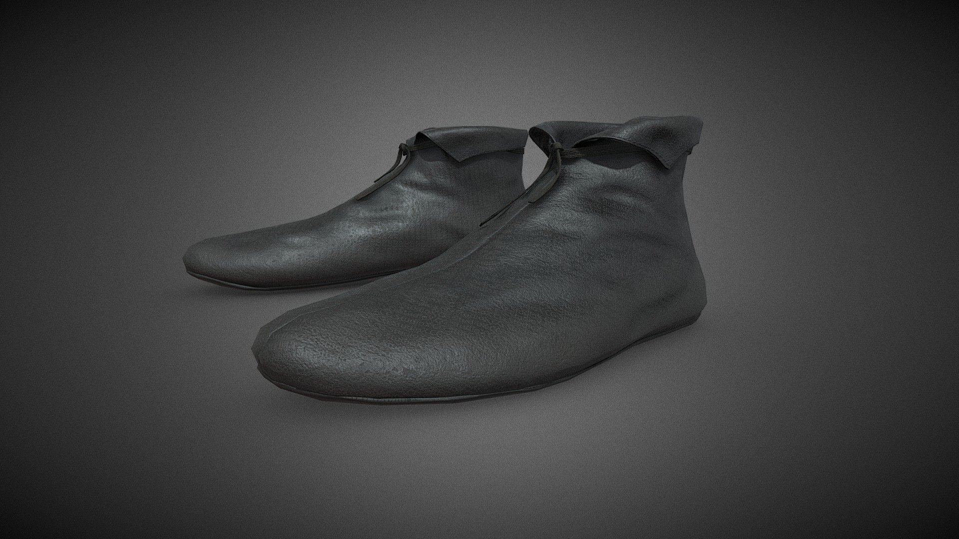 Black Medieval Shoes 3d model