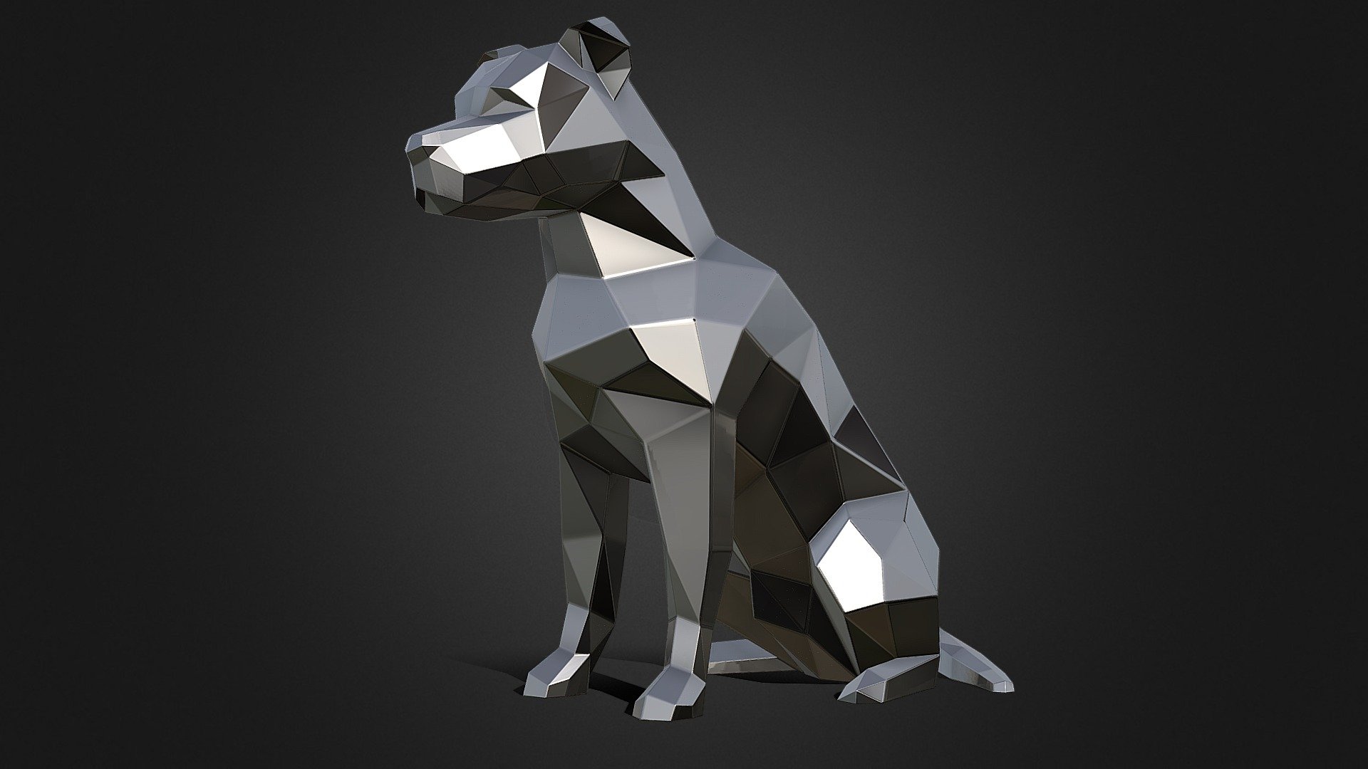 American staffordshire terrier metal model 3d model