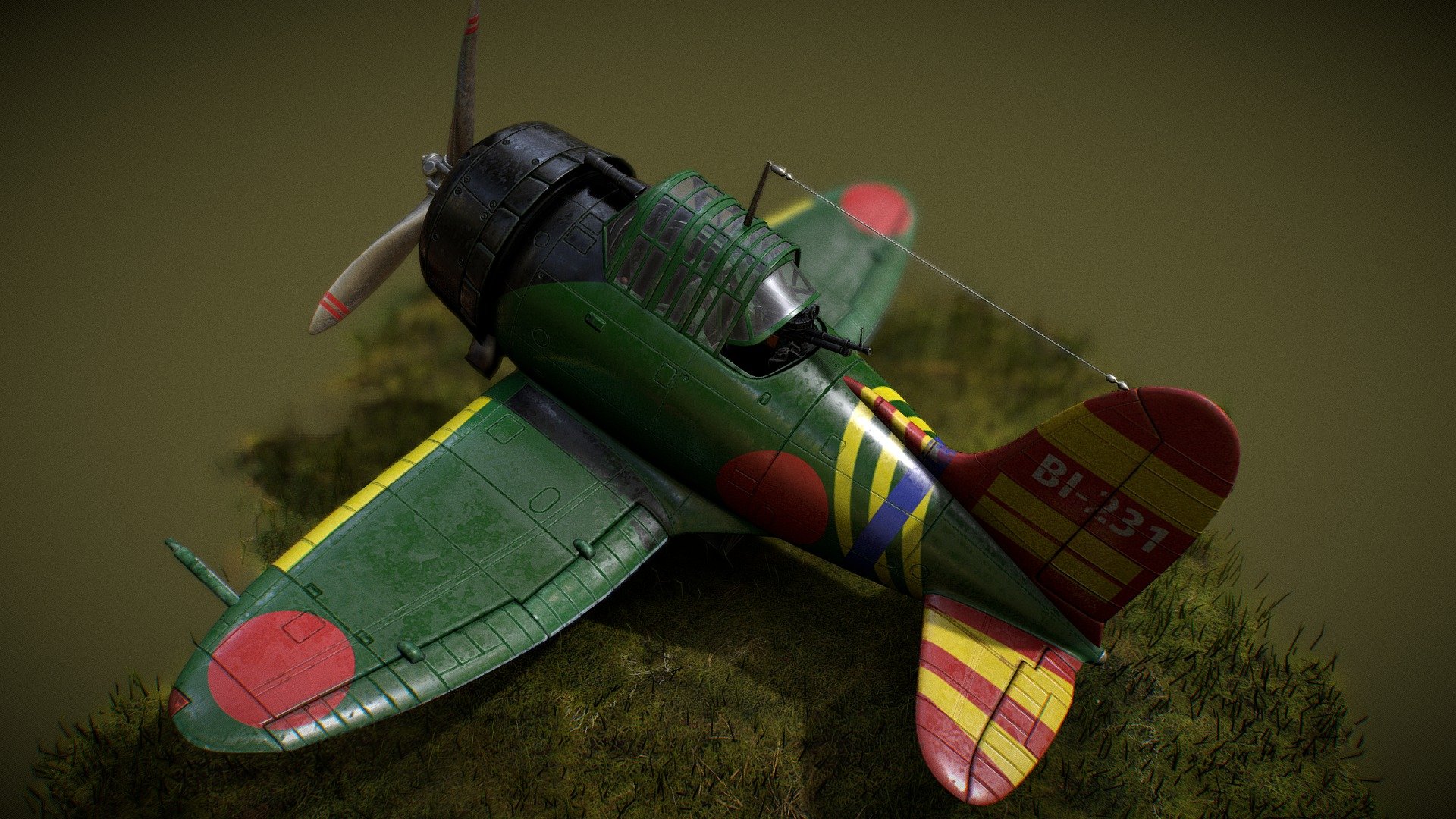 Toon AICHI_D3A_VAL  Japanese Air Force 3d model