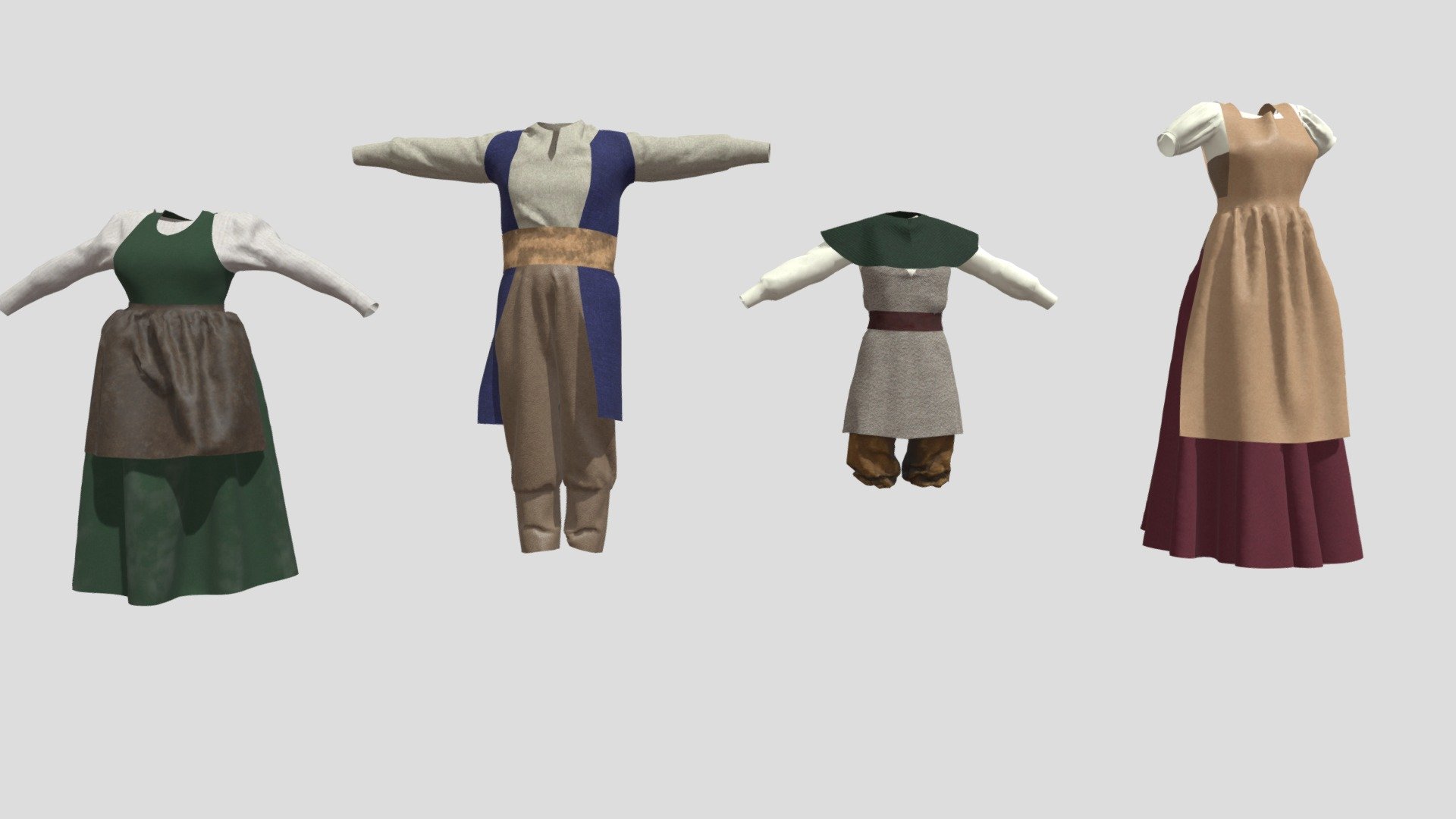 Bar patrons outfits 3d model