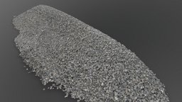 Long paving gravel pile