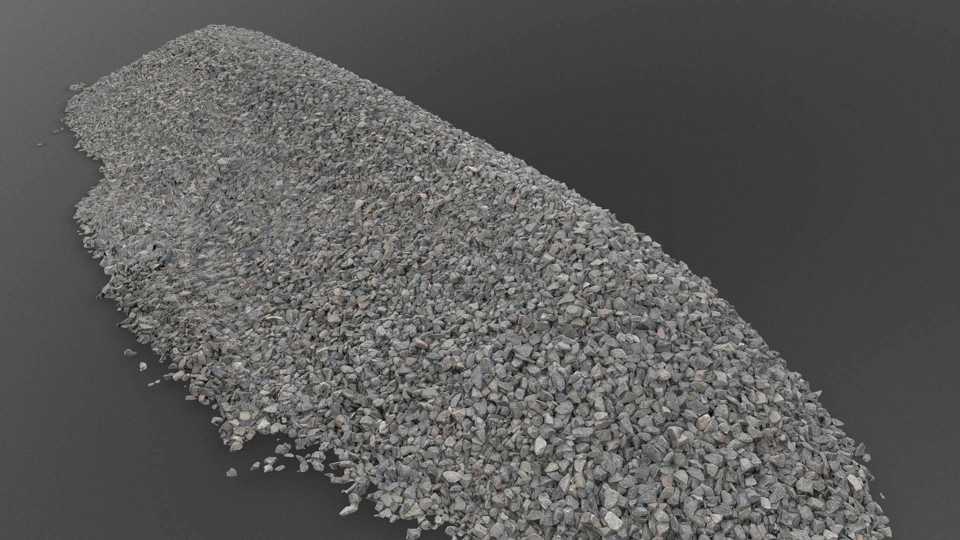 Long paving gravel pile 3d model