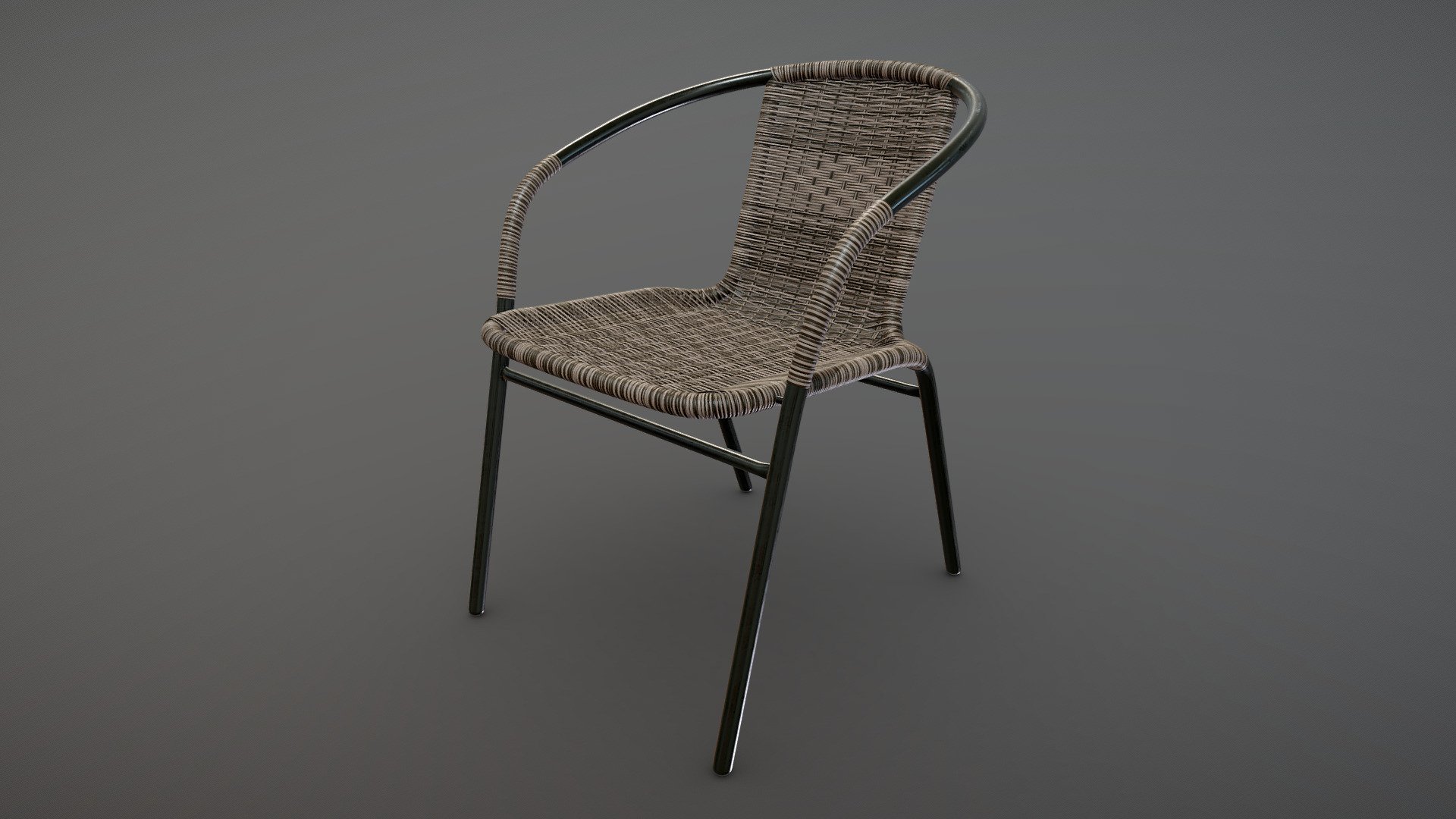 Stacking Rattan Armchair 3d model