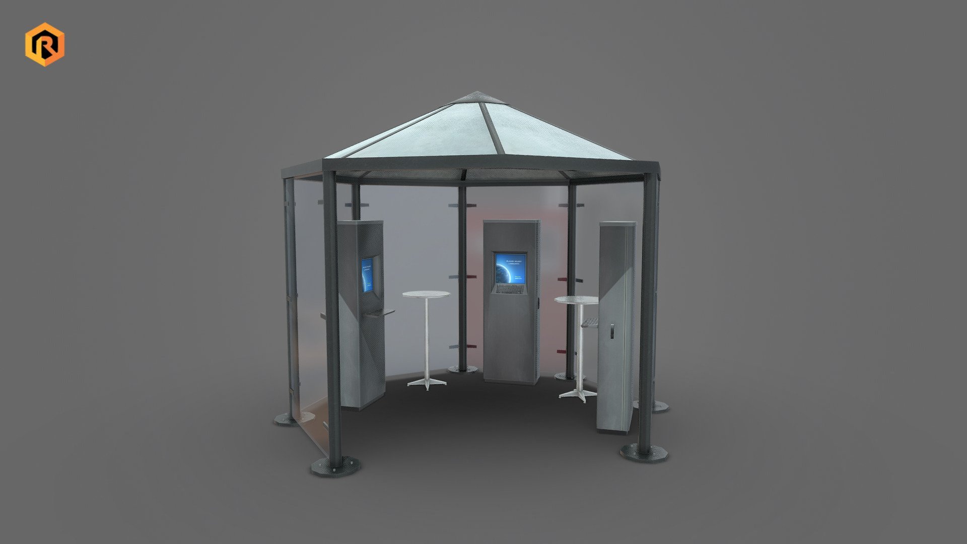 Multimedia Kiosk 3d model