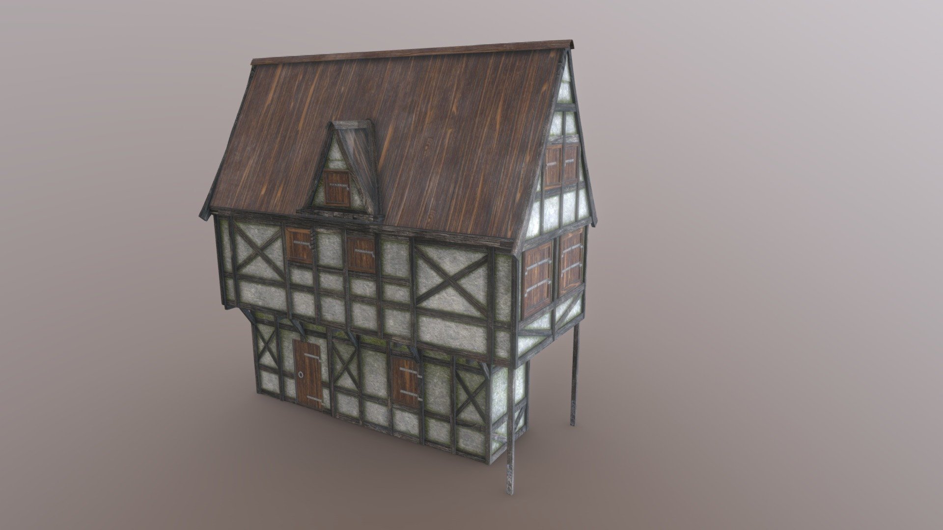 Medieval Wood House 3d model