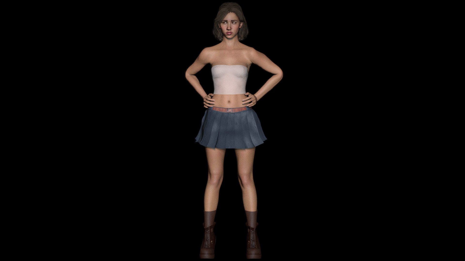 Girl in skirt 3d model