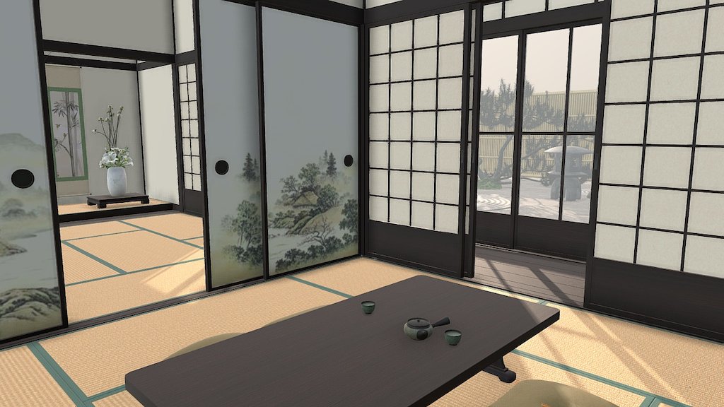 100% Authentic Japanese Style room (Washitsu) 3d model