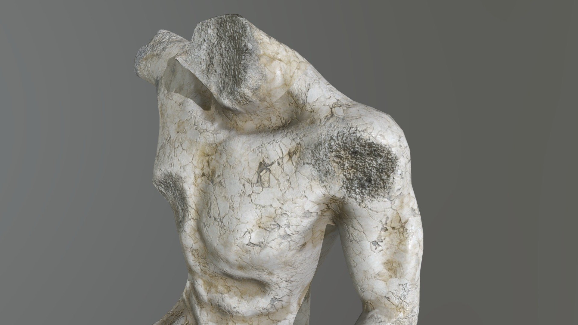 Broken statue 01_lod_3 3d model