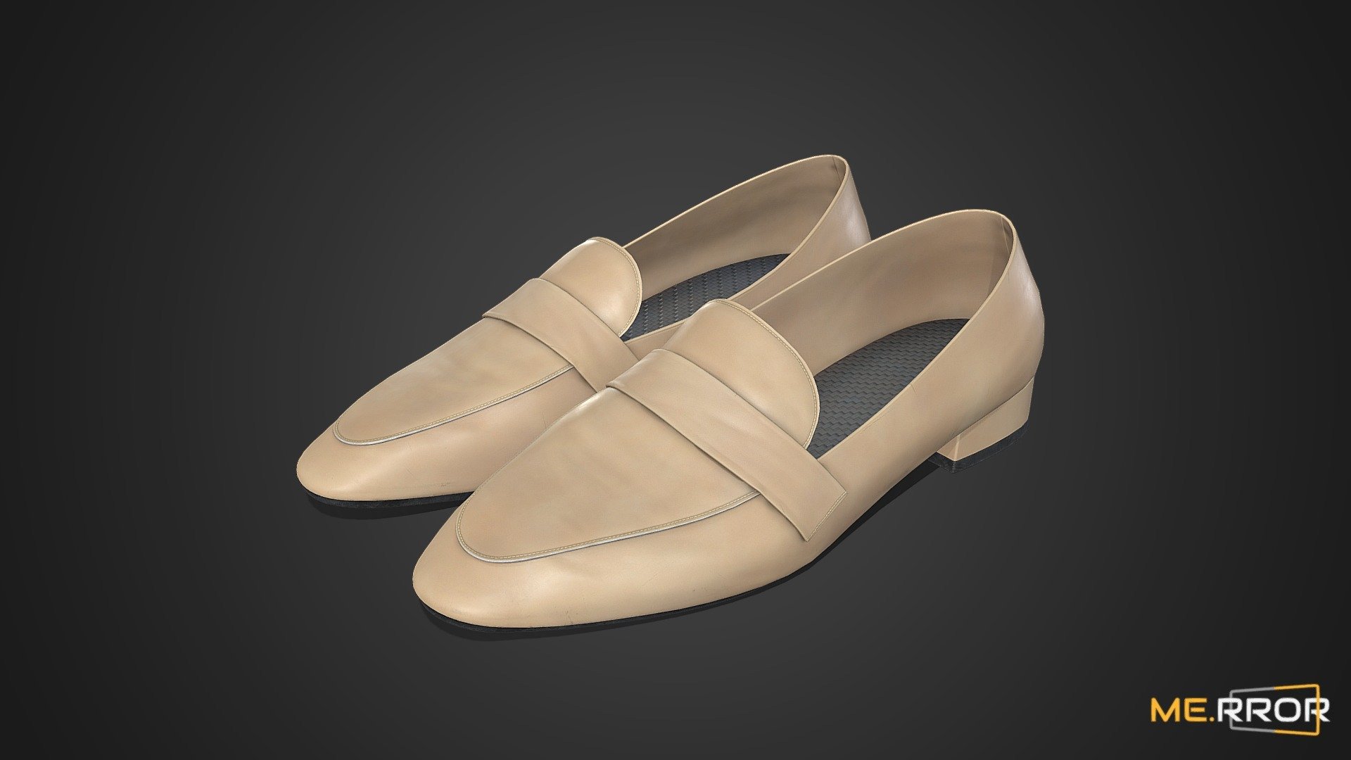 [Game-Ready] Beige loafers 3d model