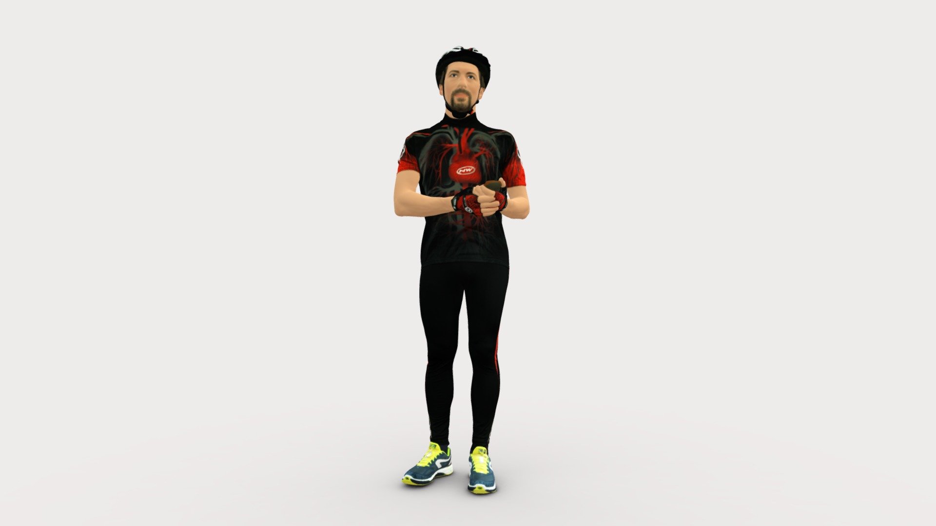 Man In Bikerider Suit 0843 3d model