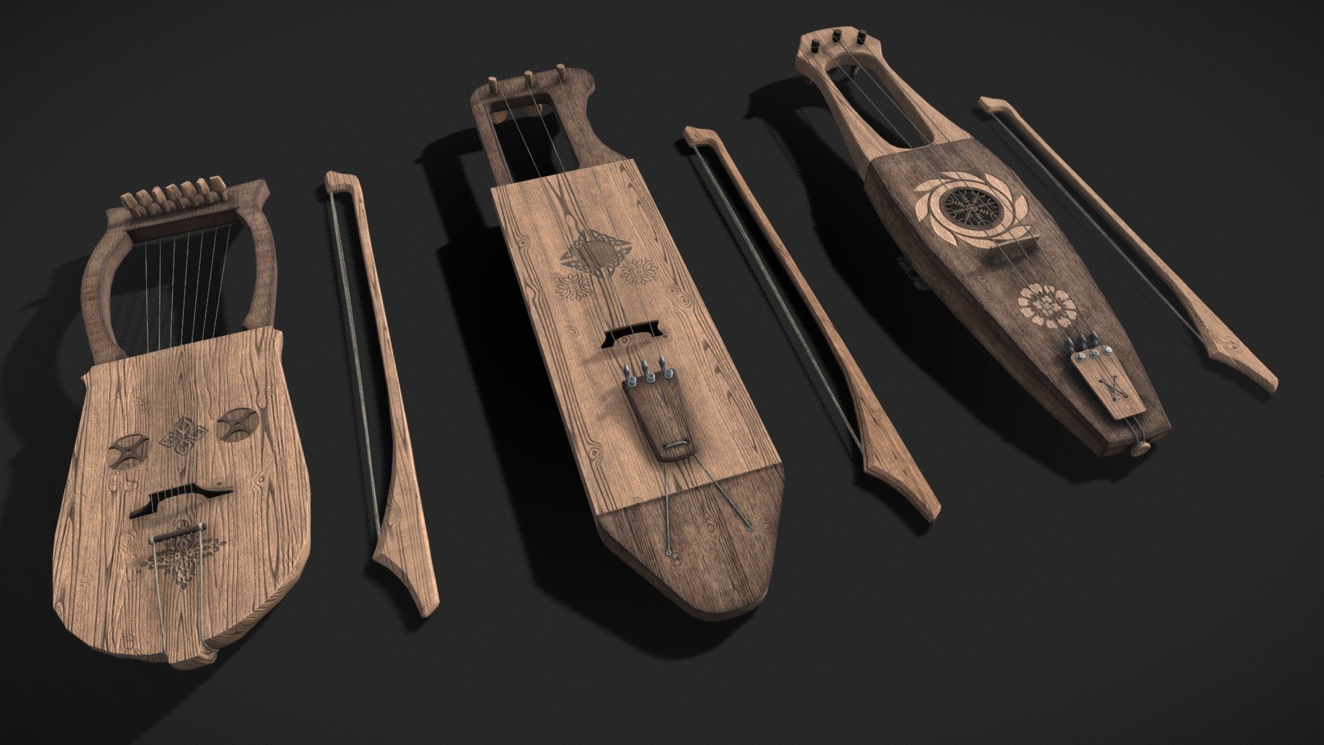 Three Nordic Instruments Pack 3d model