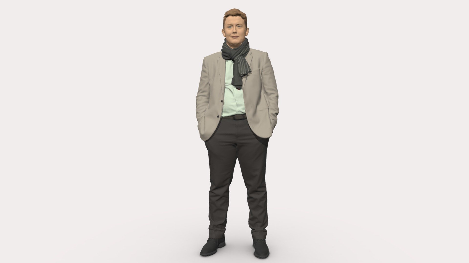 Young man scarf with jacket 0714 3d model