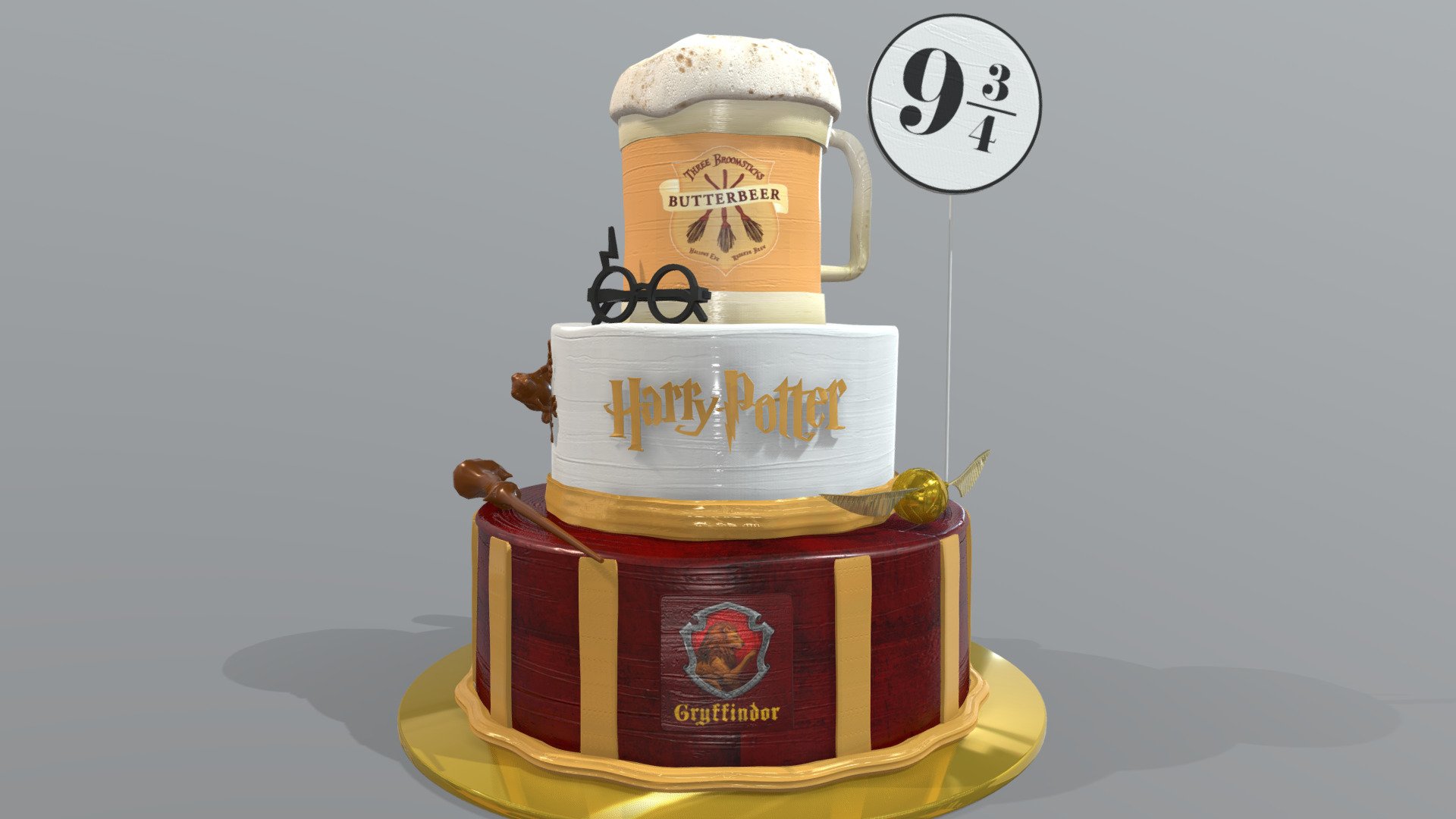 Gryffindor Cake 3d model