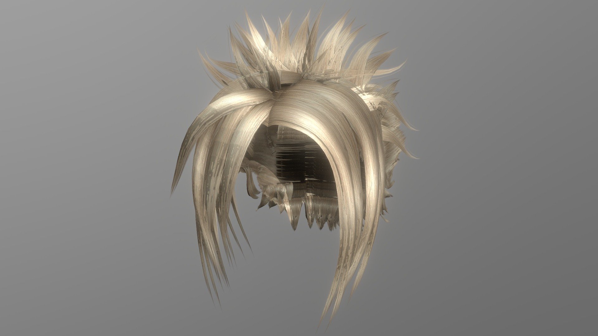 Anime Hair (Light Blonde) 3d model