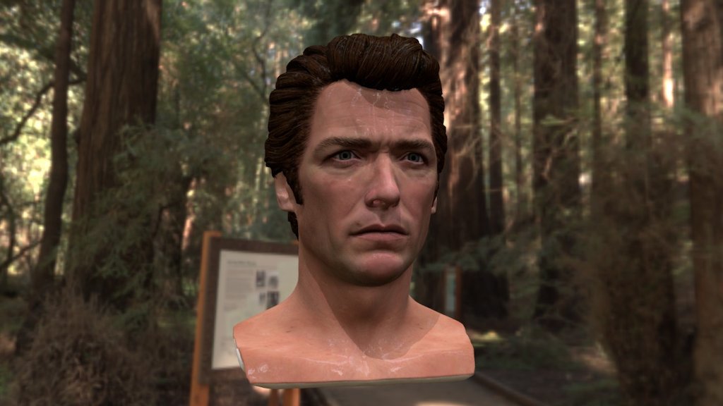 3d Printable Model Clint Eastwood Head 300K OBJ 3d model