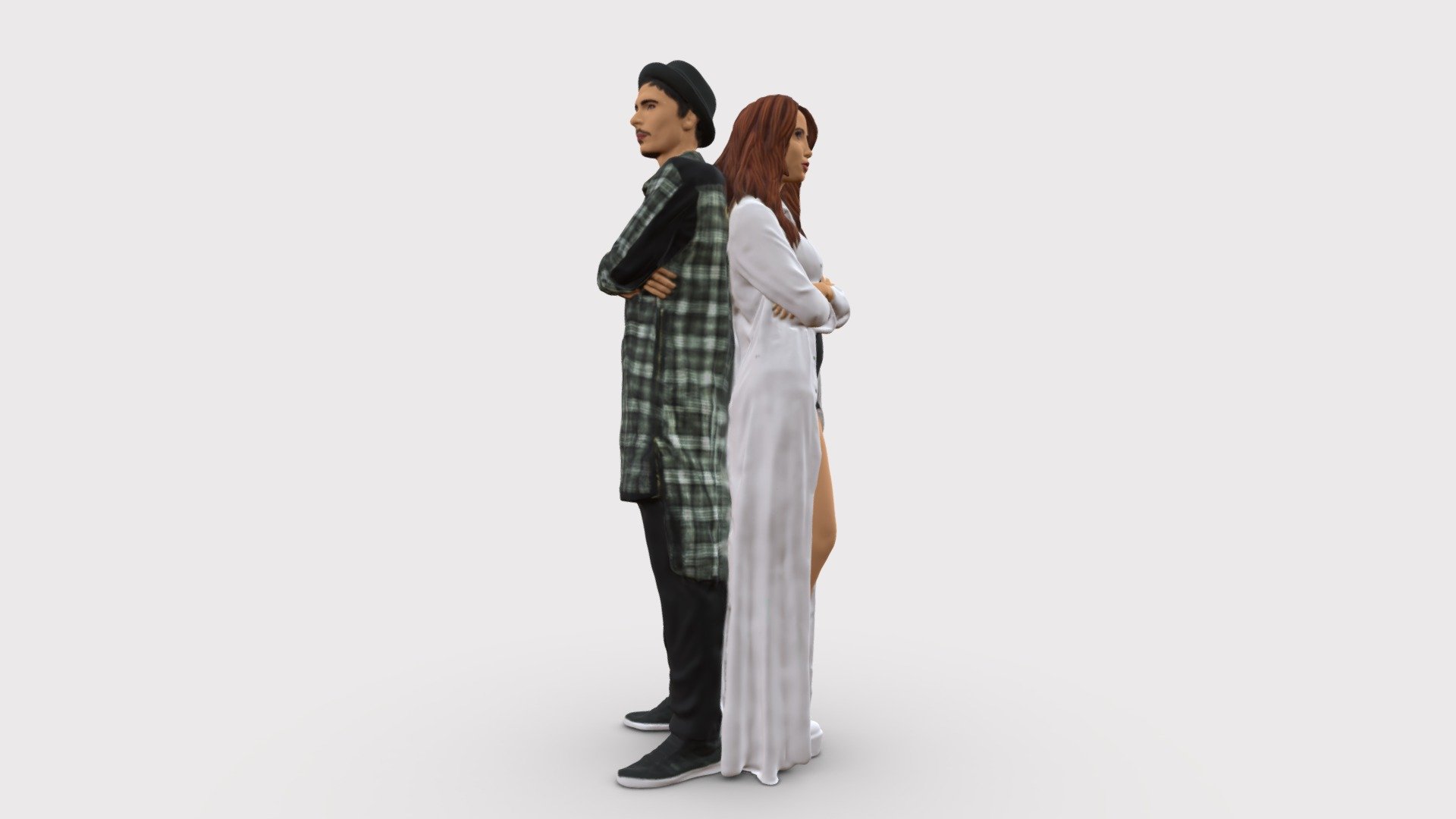 Young stylish couple 0330 3d model