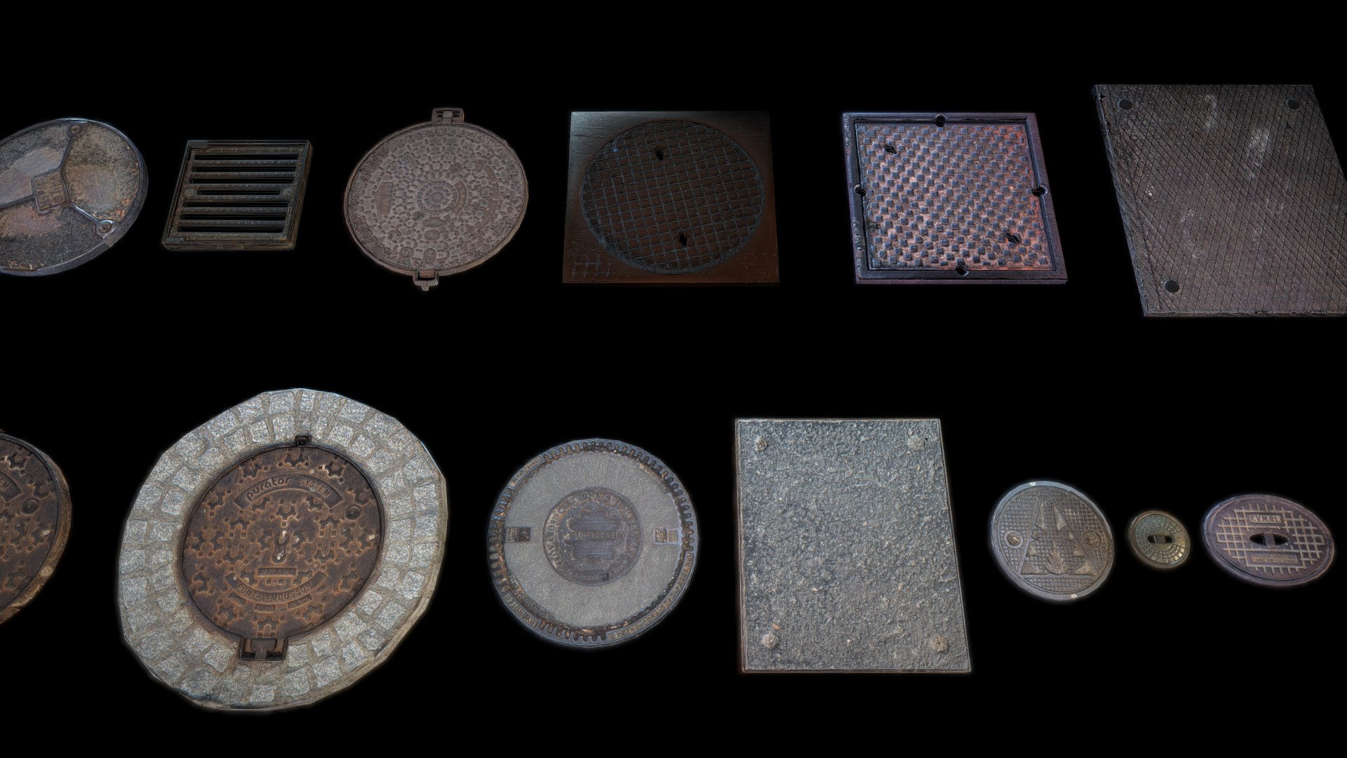 Manhole Cover Pack 3d model