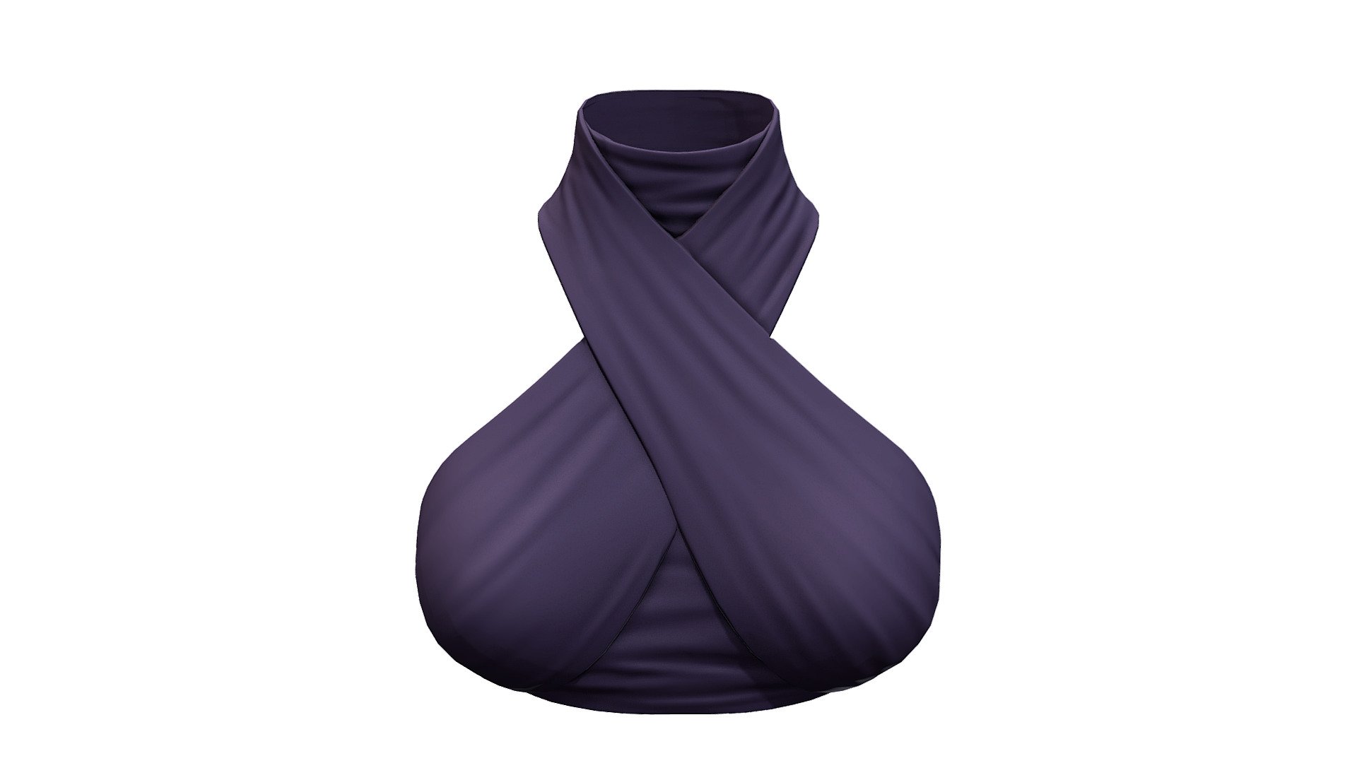 Female Crossover Wrap Around Neck Top 3d model