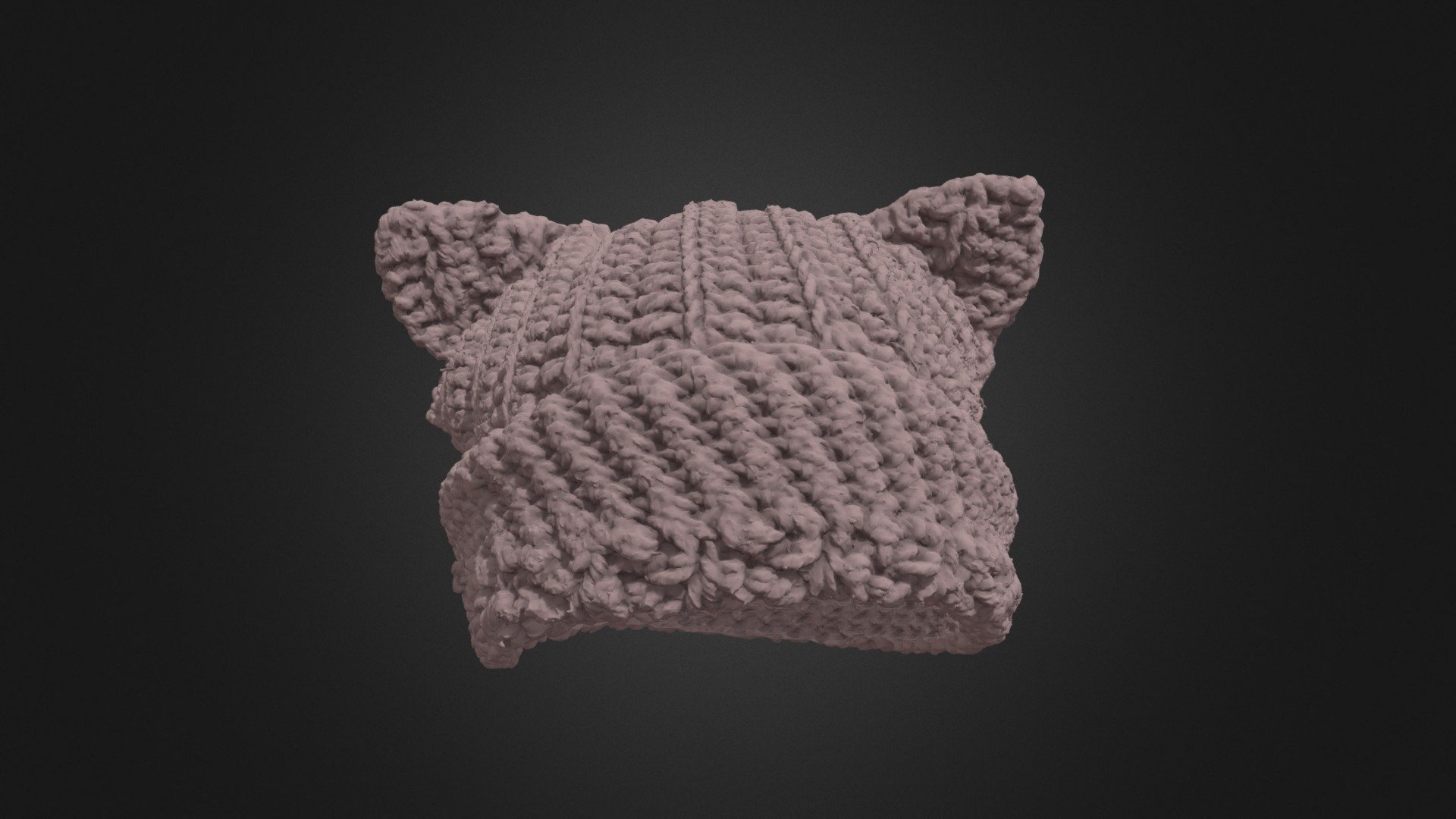 Crochet Cat Ear Beanie 3d model