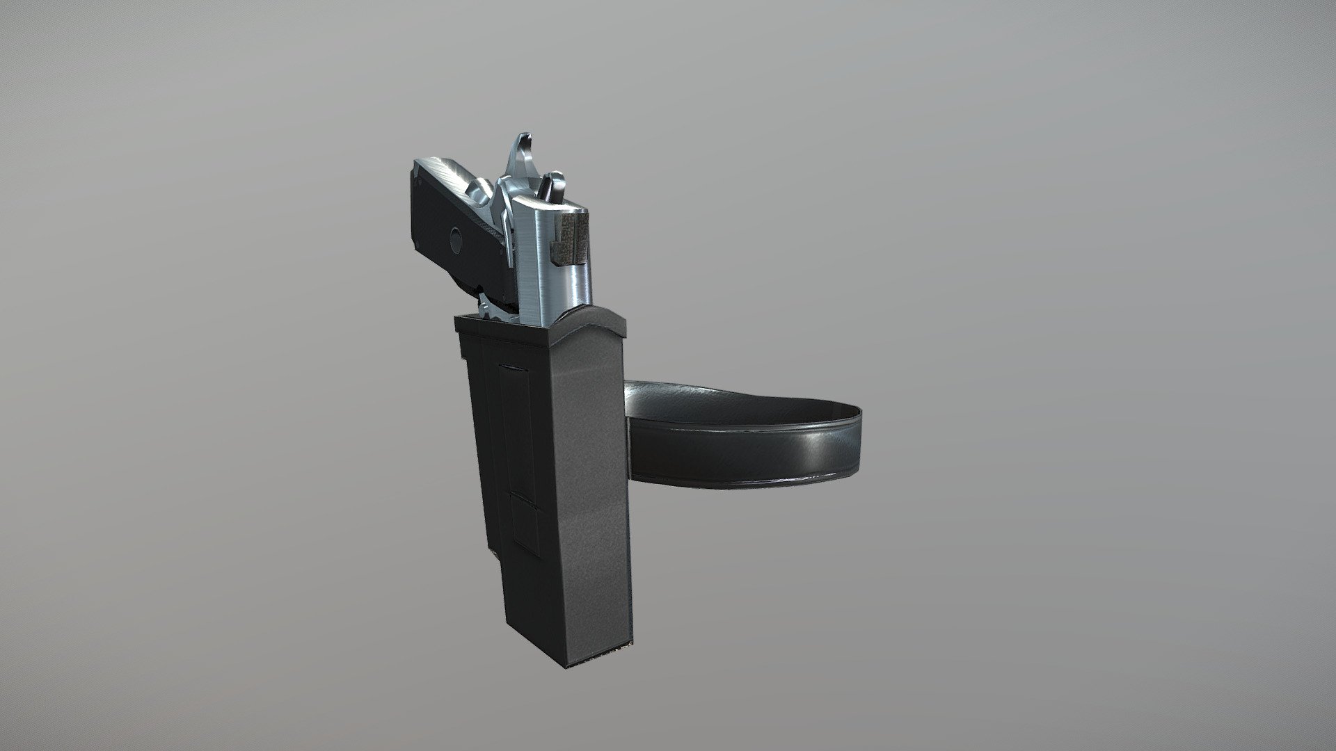 Low Poly Leg Holster And Gun 3d model