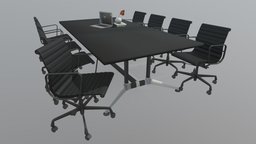 Blackjack Boardroom Table 2400 Chrome Frame