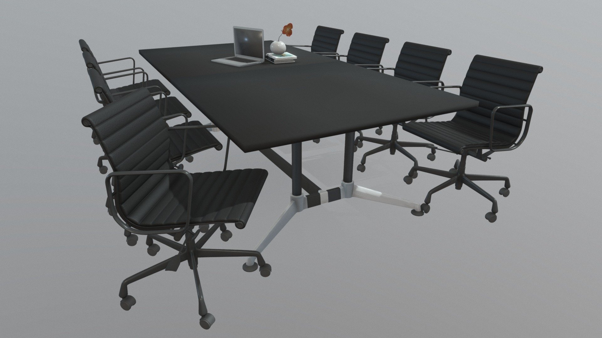 Blackjack Boardroom Table 2400 Chrome Frame 3d model