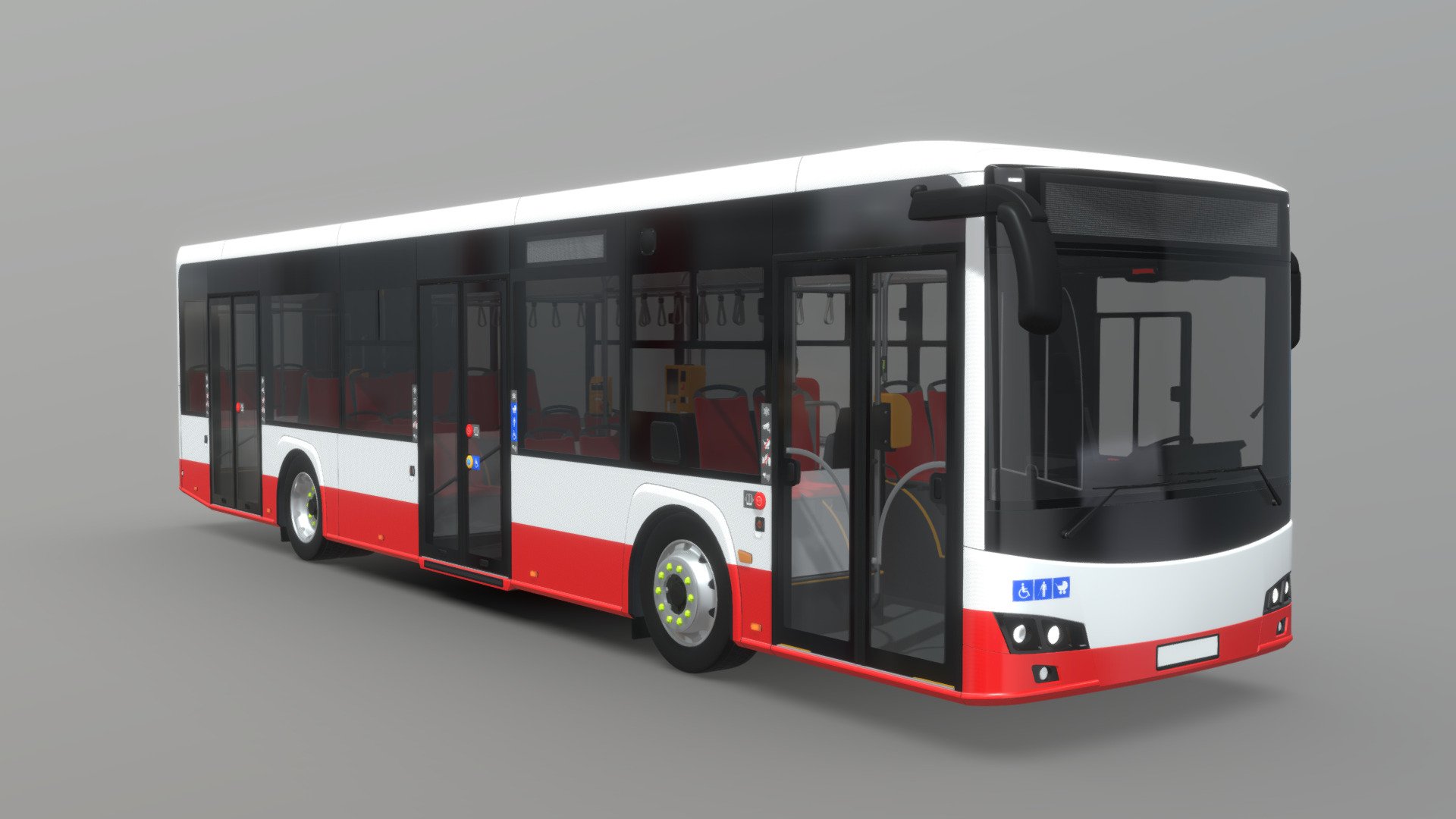 Low-Floor City Bus II Gen [Full Interior] 3d model