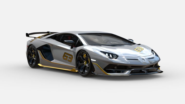 3d model Lamborghini Aventador SVJ 63