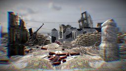 Ruins battlefield seaside scene sea stronghold