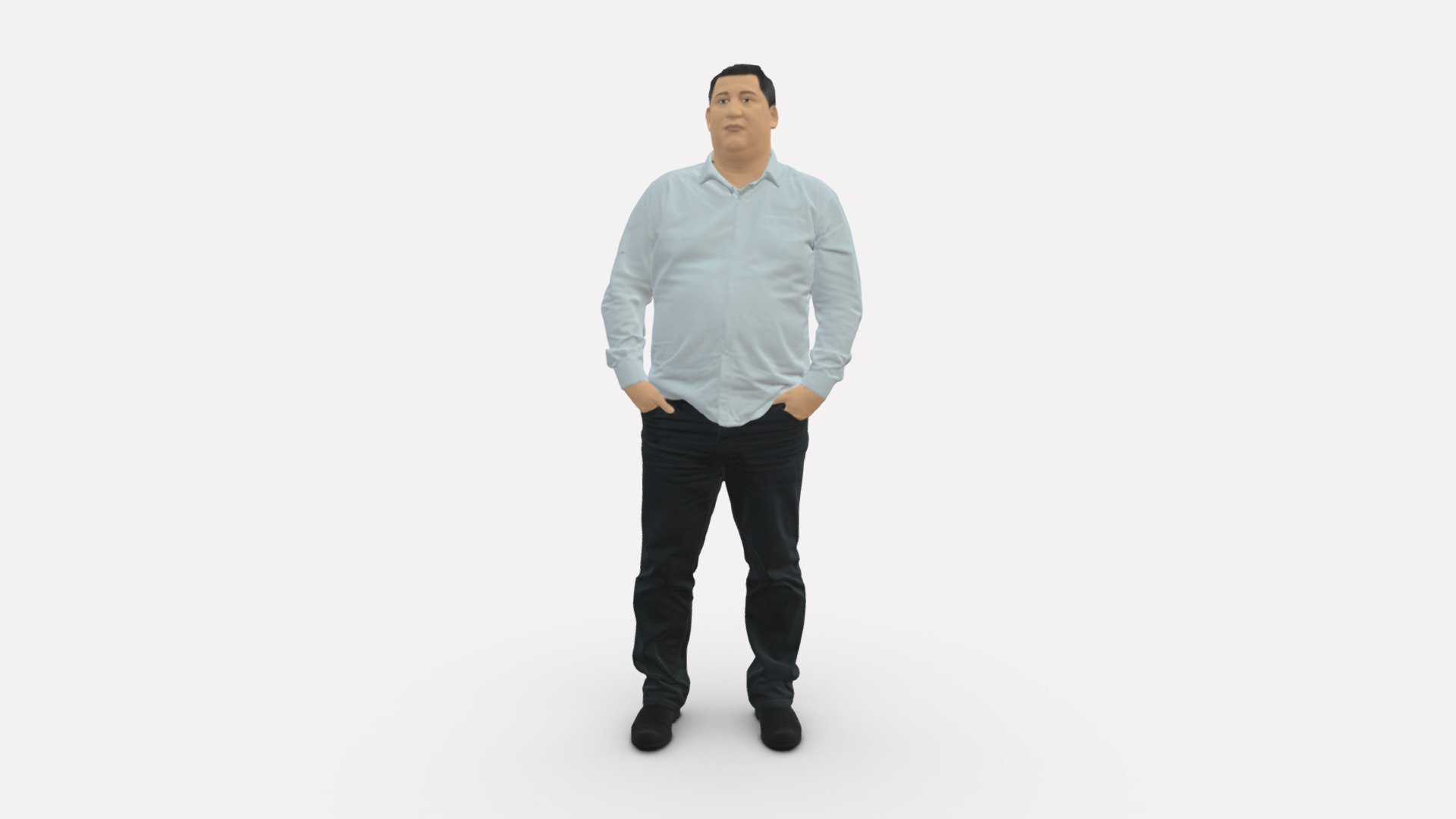 Fat Man Shirt Outside 0498 3d model