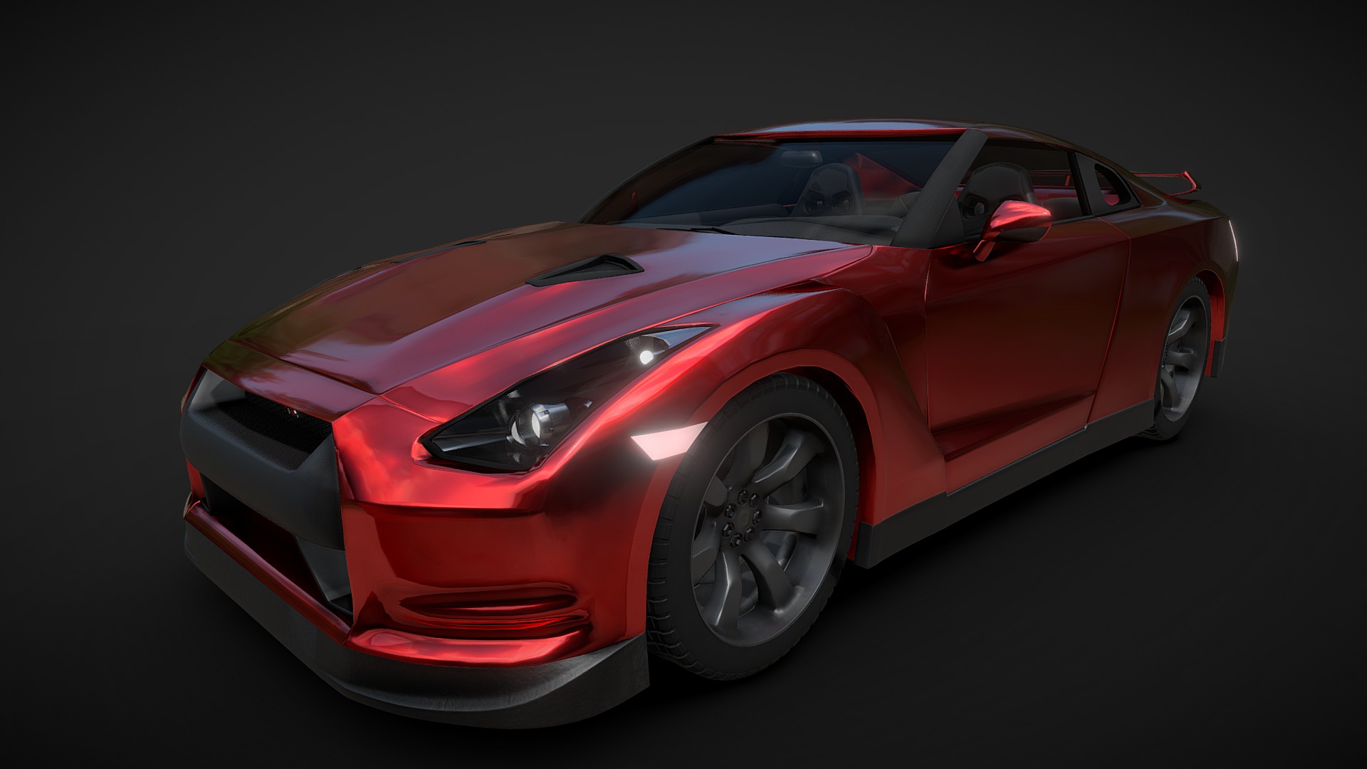 Nissan GT-R 2008 red 3d model