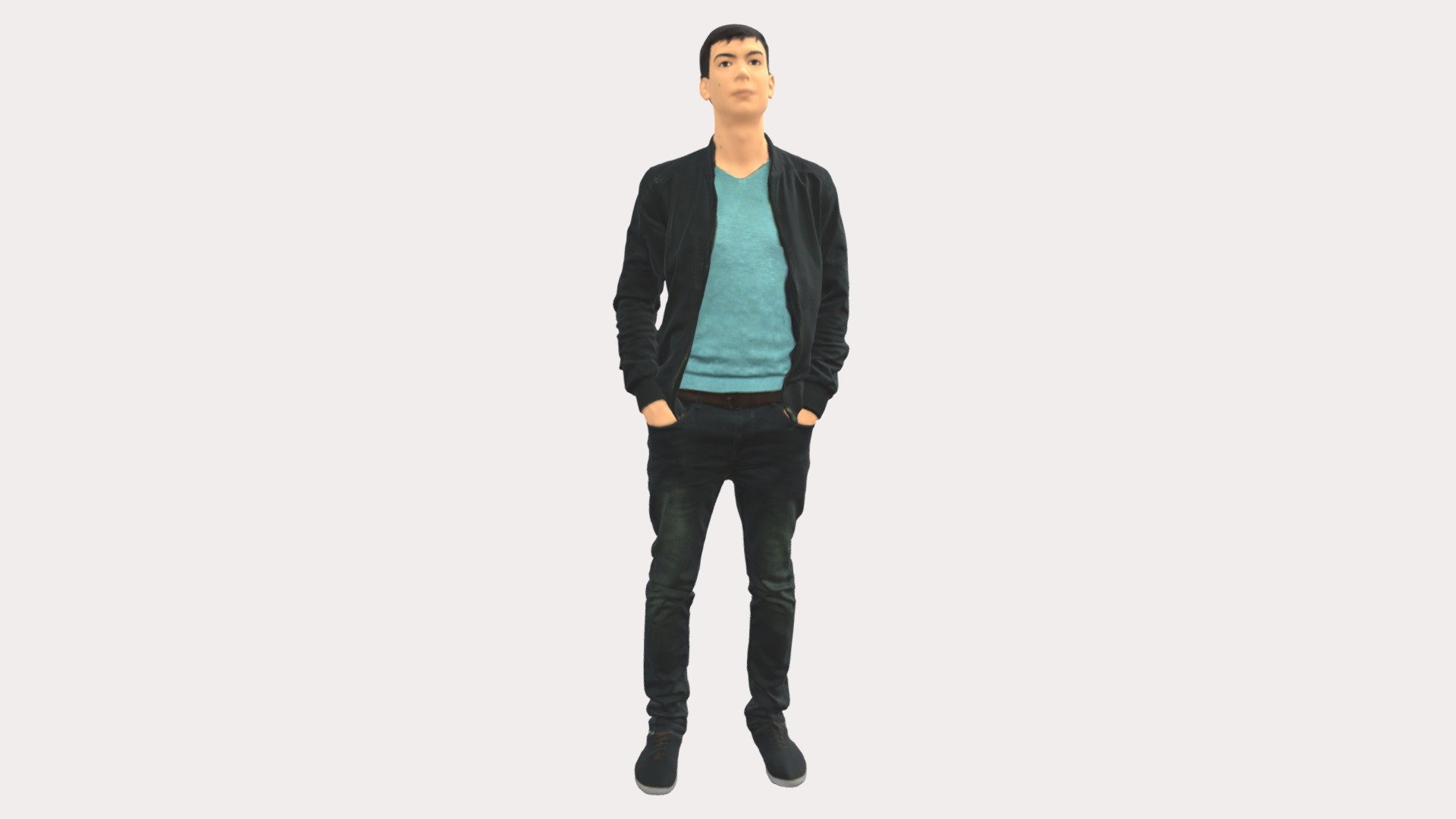 Man In Black Leather Jacket 0650 3d model