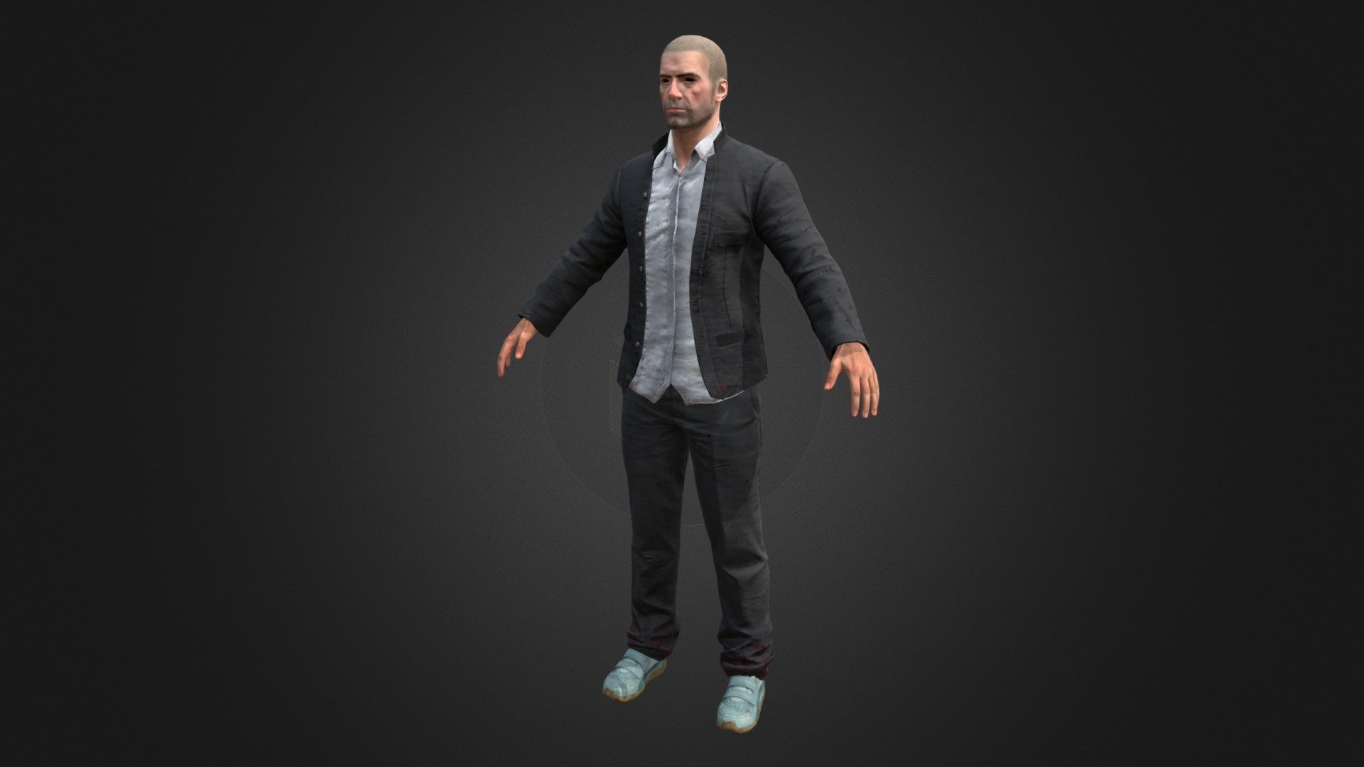 BLACK SCHOOL UNIFORM SET (MALE) | PUBG 3d model