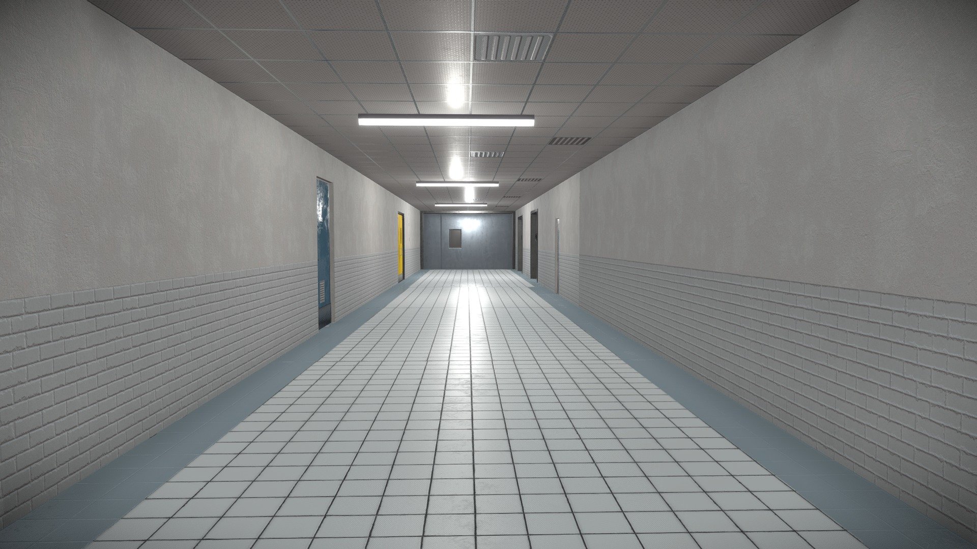 Hospital corridor 3d model