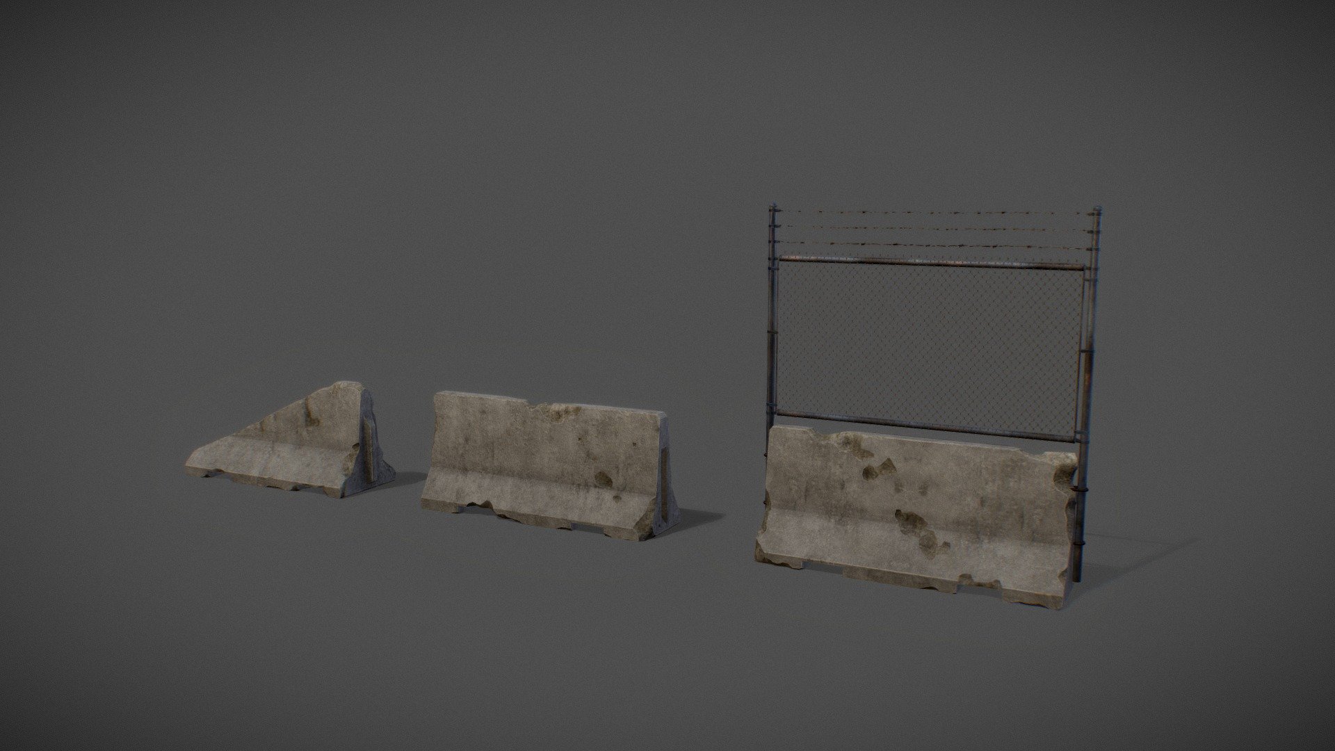 Concrete Barricades 01 3d model