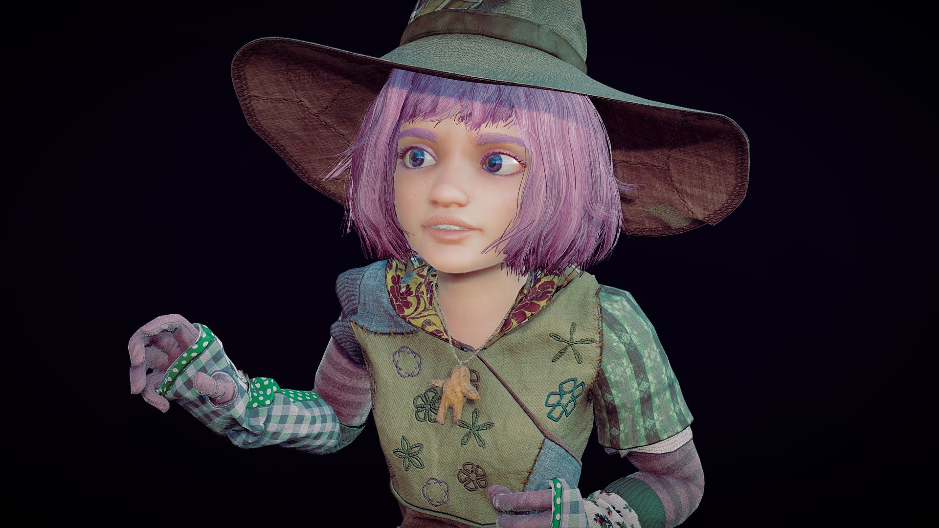 Witch girl realtime 3d model