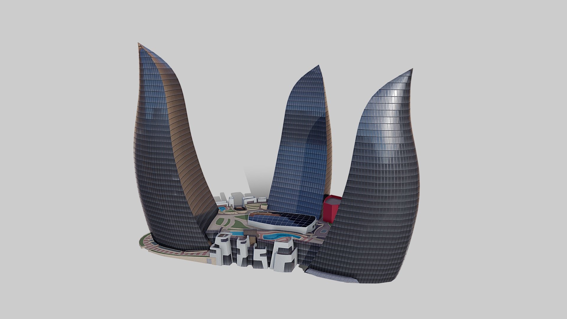 Baku Flame Towers by HOK 3d model